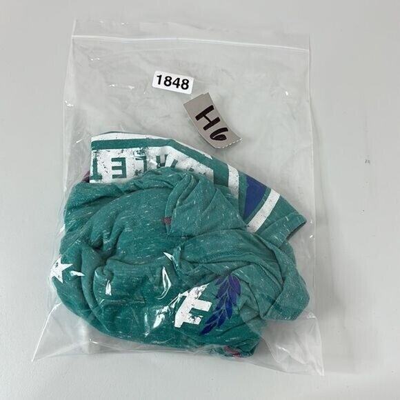 American Fighter Tee Shirt Womens XL Blue Green Y2K Punk Graphic Grunge Rocker - Picture 10 of 10